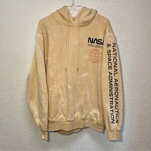 Hyper Space NASA Hoodie Men’s L Tan XRS Suzaku Graphic Sweatshirt Mineral Wash